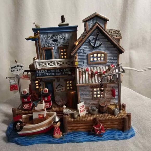 Lemax Christmas Village Dockside Bait and Tackle Building - Picture 2 of 6